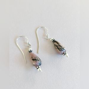 💎 Elegant Silver Rhodochrosite Earrings